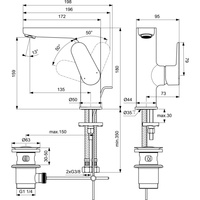 CERAFINE O BATERIA UMYWALKOWA H155 SIDE HDL PU/M