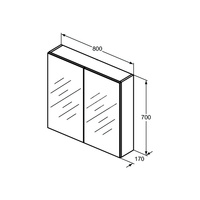 M+L SZAFKA Z LUST. NIS. 80X70 MATT AL