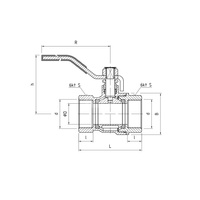 Zawór kulowy PERFEXIM PHA-001 mosiądz niklowany, PN30 3/8'' gw x gw, uchwyt: dźwignia (niebieska)