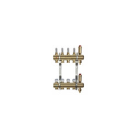 Rozdzielacz do ogrzewania podłogowego QIK STANDARD 11-obieg. mosiądz GW 1'' x GZ 3/4'' + przepływomierz