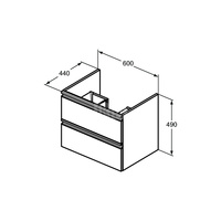 TESI SZAFKA PODUMYWALKOWA 600 MBLK