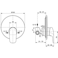 CERAFLEX BATERIA NATRYSKOWA PODT. KPL.