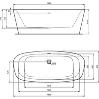 DEA WANNA WOLNOSTOJ. 180X80 SILK WHITE