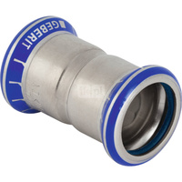 Mufa GEBERIT Mapress Edelstahl FKM, stal nierdzewna, 54 mm, DN 50 x 54 mm x DN 50 (mufa zaprasowywana x mufa zaprasowywana), (głębokość: 6.5 mm) z uszczelką