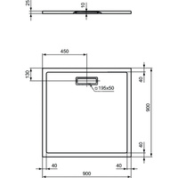 ULTRAFLAT NEW Brodzik 90x90 SQR BLC SILK