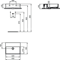 EXTRA UMYWALKA 45X35 OF NTH WHT