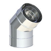 Kolano sztywne 45st. fi110/160mm z uszczelką płaszcz zewnętrzny wysoki połysk