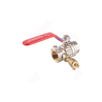 Zawór kulowy FERRO F-Power z końcówką spustową, odpowietrznikiem ręcznym i korkiem 2'' GW, uchwyt: dźwignia