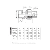 Nypel PERFEXIM 701, mosiądz, 32 x 1'' (zw x gz)