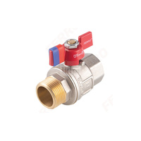 Zawór kulowy FERRO F-Power 1'' GZ x GW, uchwyt: motylek