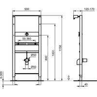 PROSYS RAMA MONTAŻOWA DO PISUARU