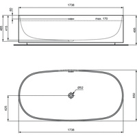 LINDA-X Wanna 174x85 MATT WH SOLID