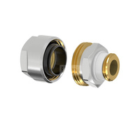 Złącze FLAMCO MEIBES PLUS DVGW Dwuczęściowy, mosiądz (Niklowanie) / mosiądz, 1 1/4'' (GZ gazowy walcowy x PZ), 57 mm z uszczelką, PN10 bar