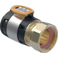 Złączka przejściowa  GEBERIT FlowFit, brąz krzemowy bezołowiowy, 2 1/4'' x 50 mm (nakrętka x łącznik zaprasowywany)