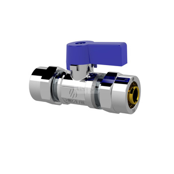 Zawór kulowy ARCO MINI do rur wielowarstwowych 16 zw x zw prosty, uchwyt: niebieski