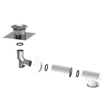 Pakiet powietrzno-spalinowy w szacht komina fi80/125mm (Kotły Junkers, seria MIDI)