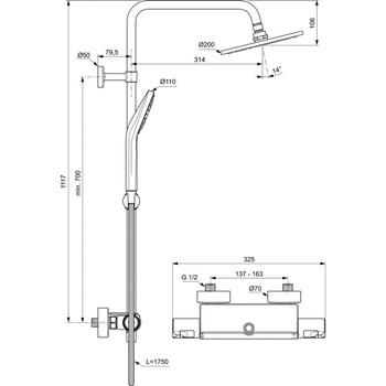 CERATHERM T50 SYSTEM NAT./EVO Z PÓŁKĄ