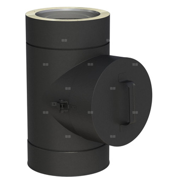 Element rewizyjny fi 200mm z wyjściem okrągłymT450 'C / N1 lakierowany na czarno T450 'C / N1 lakierowany na czarno