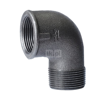 Kolano nakrętno-wkrętne czarne 5/4" A4 STRONG