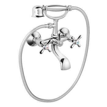 RETRO NEW bateria wannowa ścienna, chrom