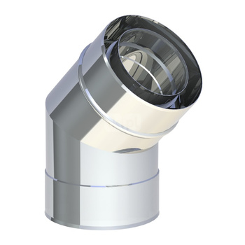 Kolano sztywne 45st. z uszczelką płaszcz zewnętrzny wysoki połysk