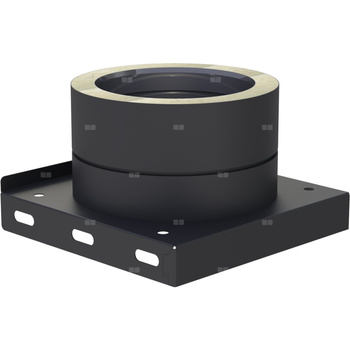 Płyta fundamentowa fi 130mm z odpływem skroplinw dół (nypel 1/2") lakierowana na czarno w dół (nypel 1/2") lakierowana na czarno