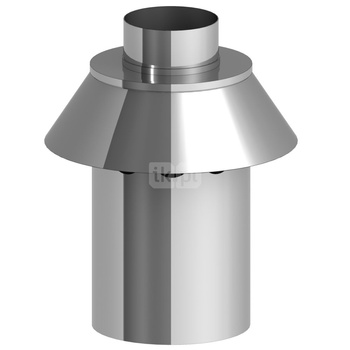 Zakończenie pionowe systemu TWIN JEREMIAS 360-TWIN35B stal nierdzewna fi 80/125 mm, dł. 250 mm, kolor wysoki połysk