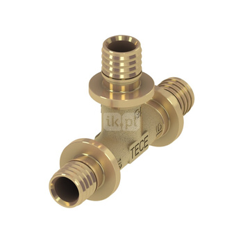 Trójnik TECE flex 90' mosiądz 20 mm (końcówka wtykowa x końcówka wtykowa x końcówka wtykowa)