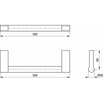 CONNECT UCHWYT BOCZNY ŚCIENNY 35CM