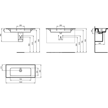STRADA II UMYWALKA 100 CM B/O