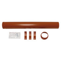 Rura przedłużająca ponaddachowa czerwona, 1.0 m Wskazówka: maksymalnie można wykorzystać 800 mm (∅ 80/125)