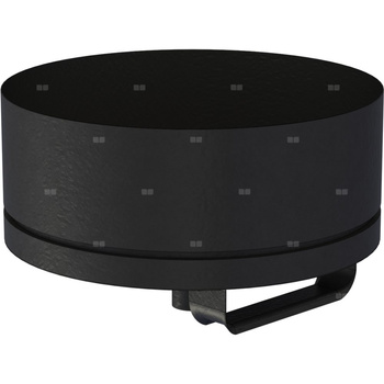 Naczynie na sadzę z miską kondensacyjną fi 150 mm, lakierowane na czarno lakierowane na czarno