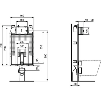 PROSYS WC STELAŻ LEKKI 80M