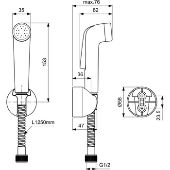 IDEALSPRAY SŁUCHAWKA BIDETOWA KOMPLET